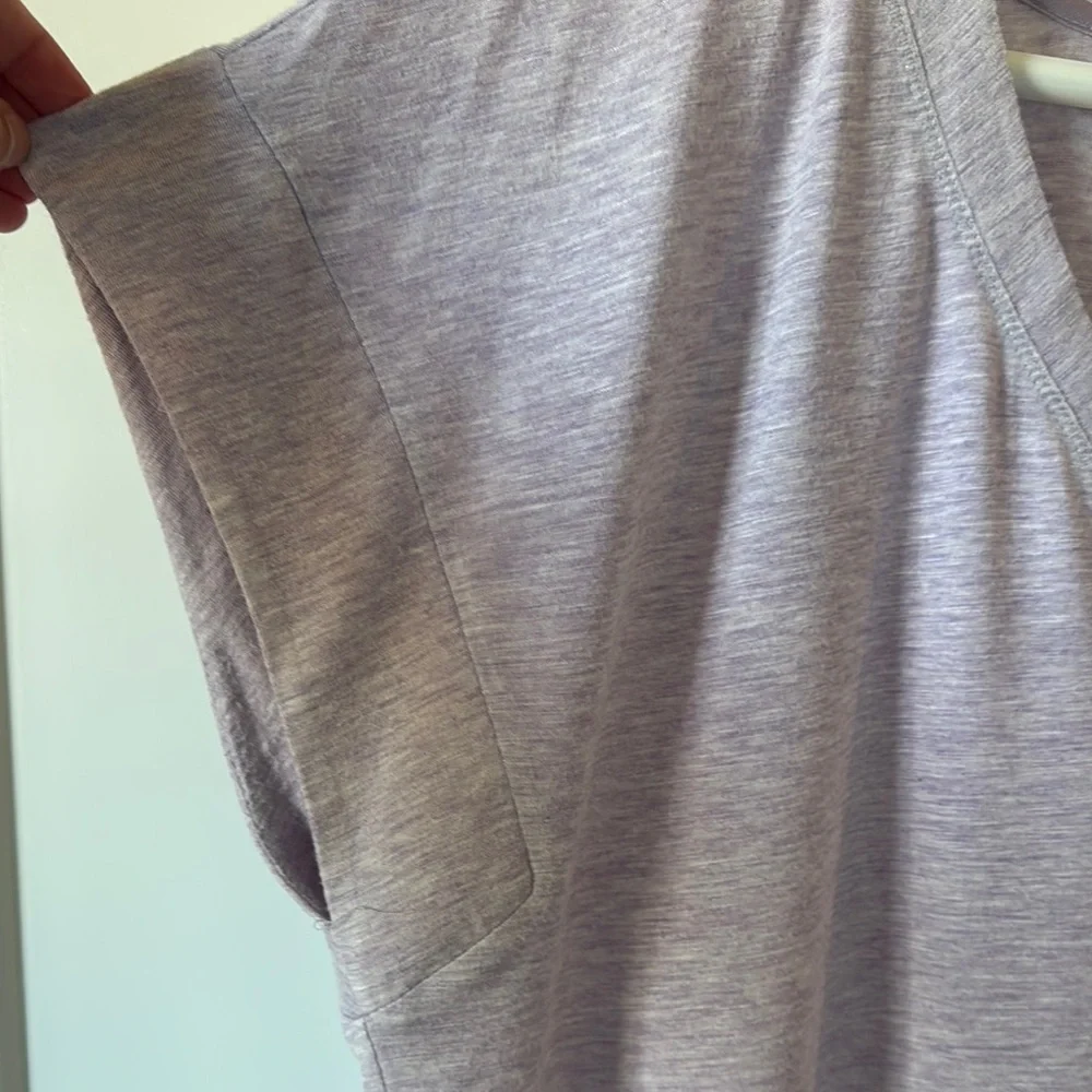 White House Black Market Purple Relaxed Short Sleeve Tee - Picture 4 of 6